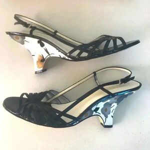 NIB!Franco Sarto - Floral heel pattern- Open Toe Dressey Shoes Size 9 M